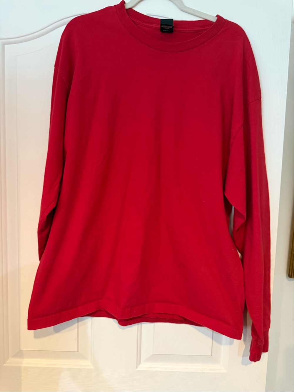Hanes Beefy T Men's Bright Red Long Sleeve Crewneck Shirt